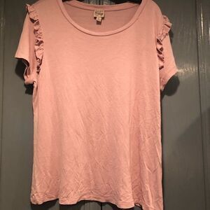 Como Vintage Top with Ruffles on Sleeves